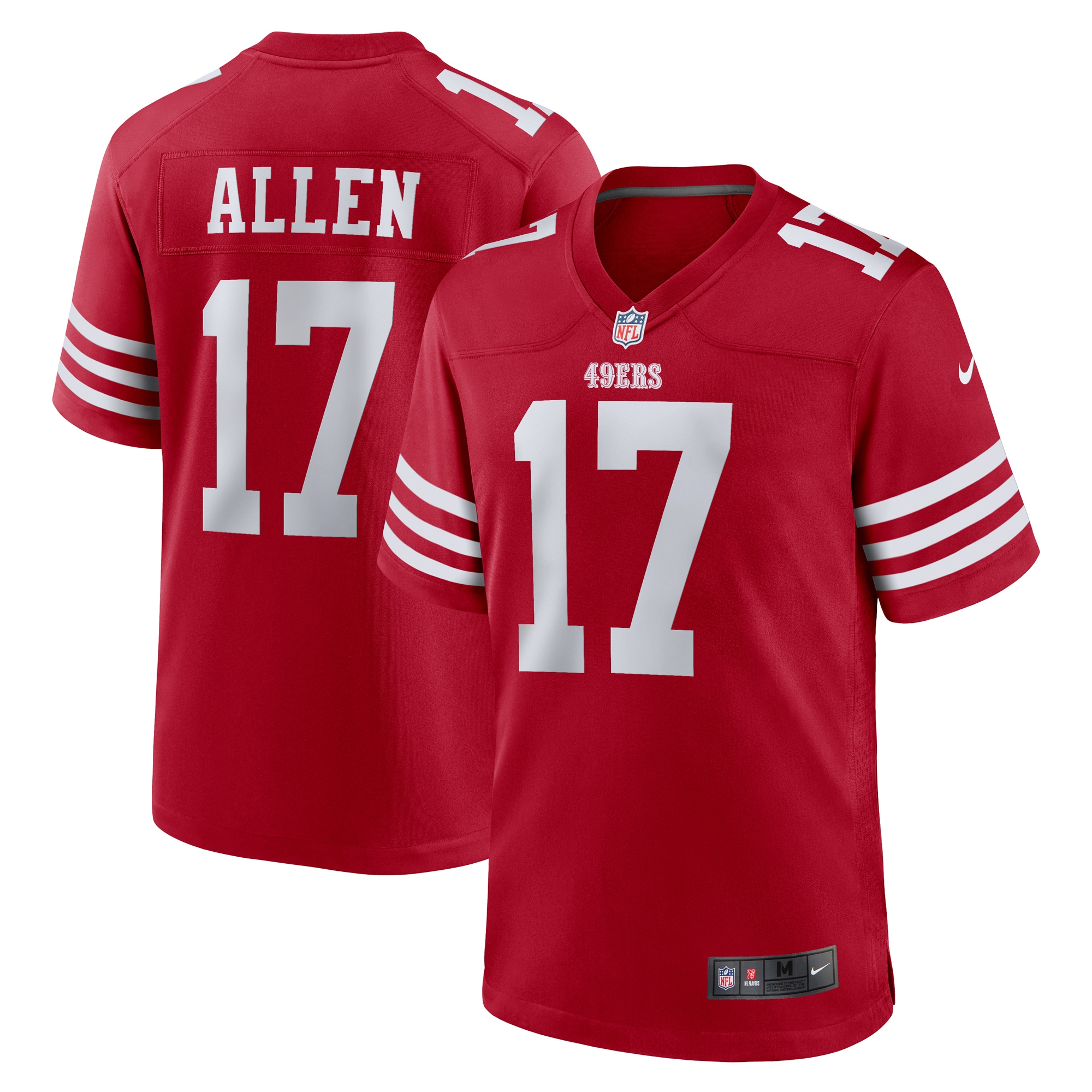 Men's San Francisco 49ers Brandon Allen Scarlet Game Jersey JS9547 nicesnker