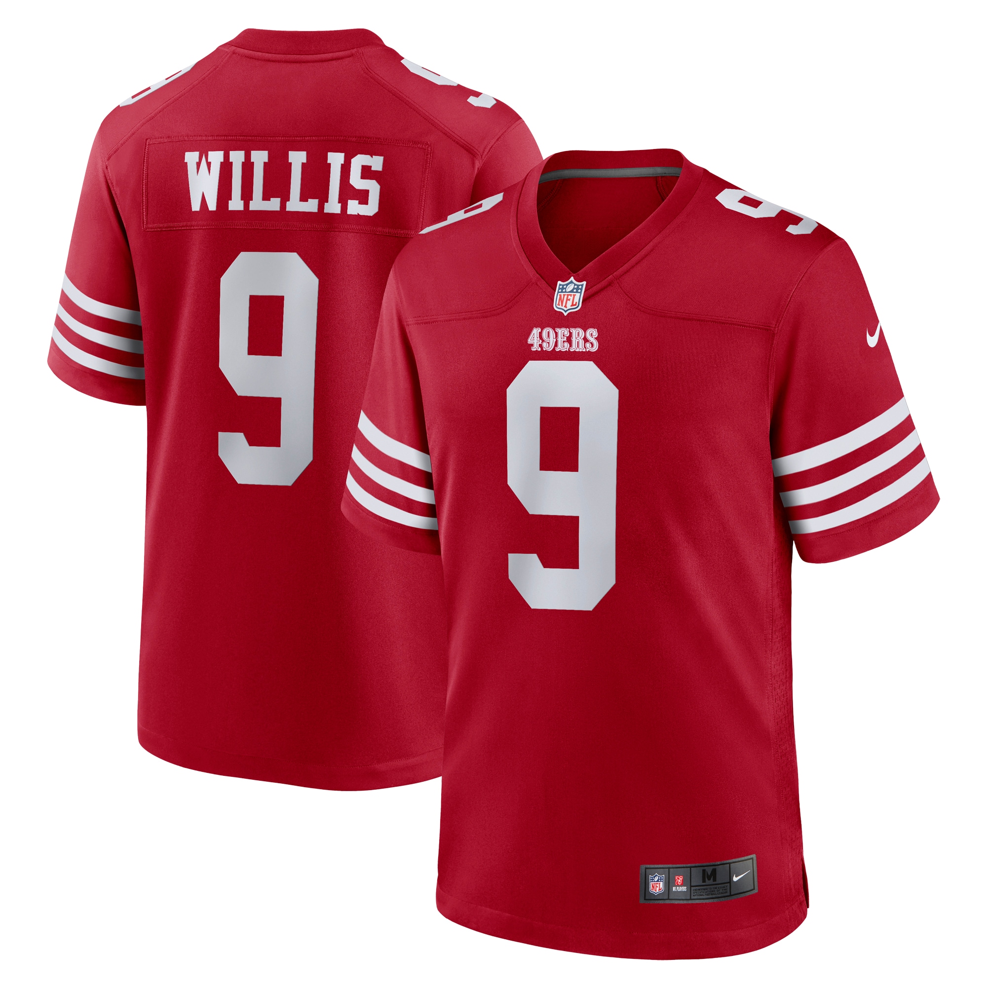Men's San Francisco 49ers Brayden Willis Scarlet Team Game Jersey JS2363 nicesnker