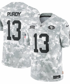 Men's San Francisco 49ers Brock Purdy Arctic Camo 2024 Salute to Service Limited Jersey JS1886 nicesnker