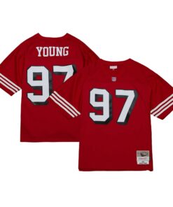 Men's San Francisco 49ers Bryant Young Mitchell & Ness Scarlet Legacy Jersey JS5097 nicesnker