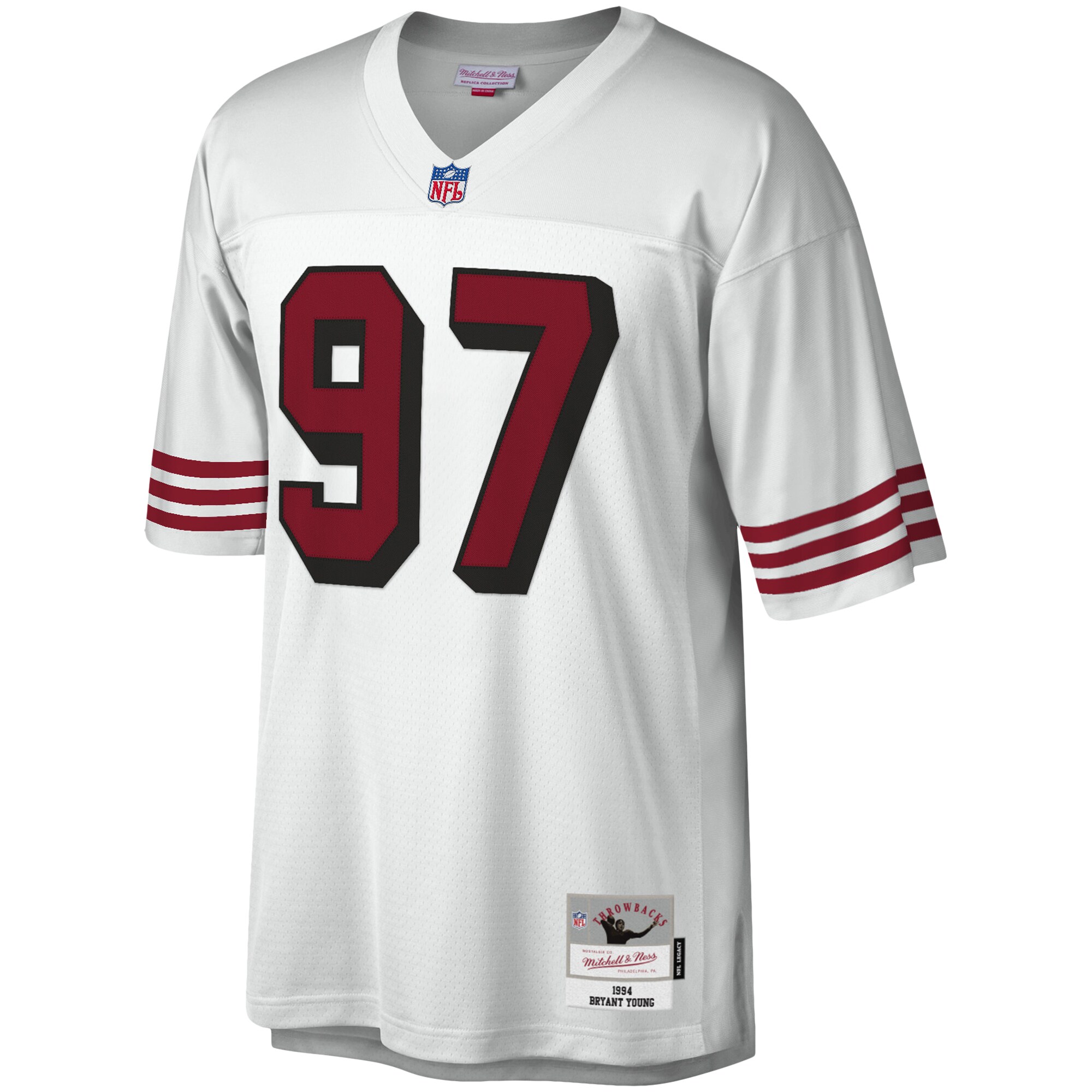Men's San Francisco 49ers Bryant Young Mitchell & Ness White Legacy Jersey JS6772 nicesnker - Image 2