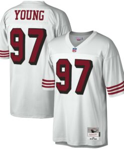 Men's San Francisco 49ers Bryant Young Mitchell & Ness White Legacy Jersey JS6772 nicesnker