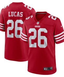Men's San Francisco 49ers Chase Lucas Scarlet Team Game Jersey JS7039 nicesnker