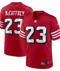 Men's San Francisco 49ers Christian McCaffrey Scarlet Alternate Game Player Jersey JS8991 nicesnker