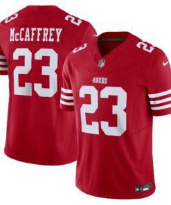 Men's San Francisco 49ers Christian McCaffrey Scarlet Vapor F.U.S.E. Limited Jersey JS4731 nicesnker