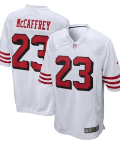 Men's San Francisco 49ers Christian McCaffrey White Game Jersey JS7249 nicesnker