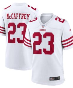Men's San Francisco 49ers Christian McCaffrey White Game Player Jersey JS1812 nicesnker