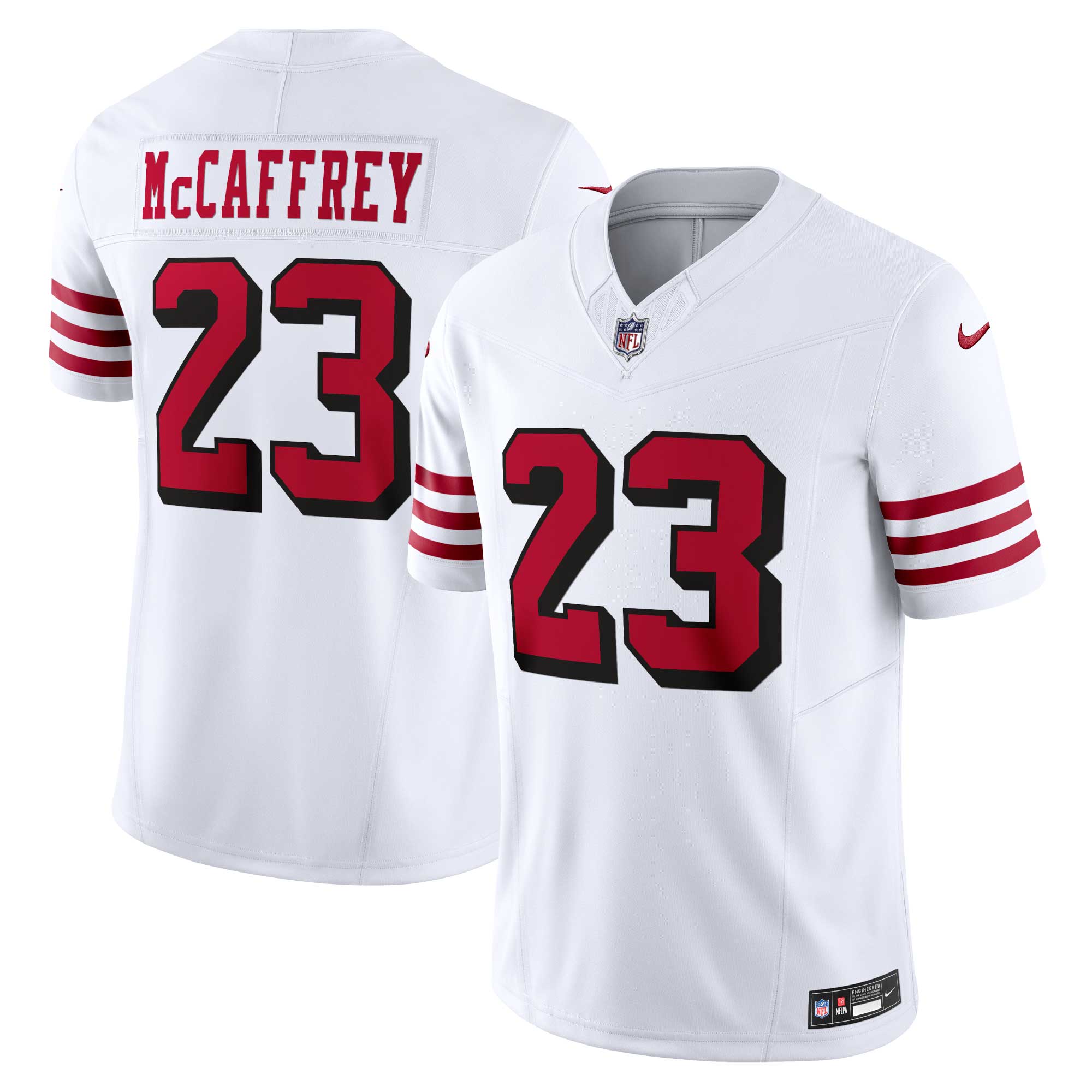Men's San Francisco 49ers Christian McCaffrey White Vapor F.U.S.E. Limited 2nd Alternate Jersey JS1896 nicesnker