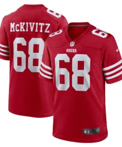 Men's San Francisco 49ers Colton McKivitz Scarlet Game Jersey JS5957 nicesnker