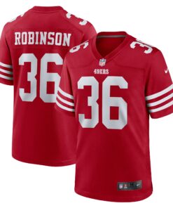 Men's San Francisco 49ers Curtis Robinson Scarlet Game Jersey JS7274 nicesnker