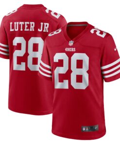 Men's San Francisco 49ers Darrell Luter Jr. Scarlet Game Jersey JS6830 nicesnker