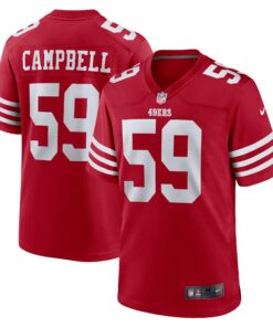 Men's San Francisco 49ers De'Vondre Campbell Scarlet Team Game Jersey JS8555 nicesnker