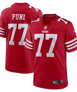 Men's San Francisco 49ers Dominick Puni Scarlet Team Game Jersey JS3866 nicesnker