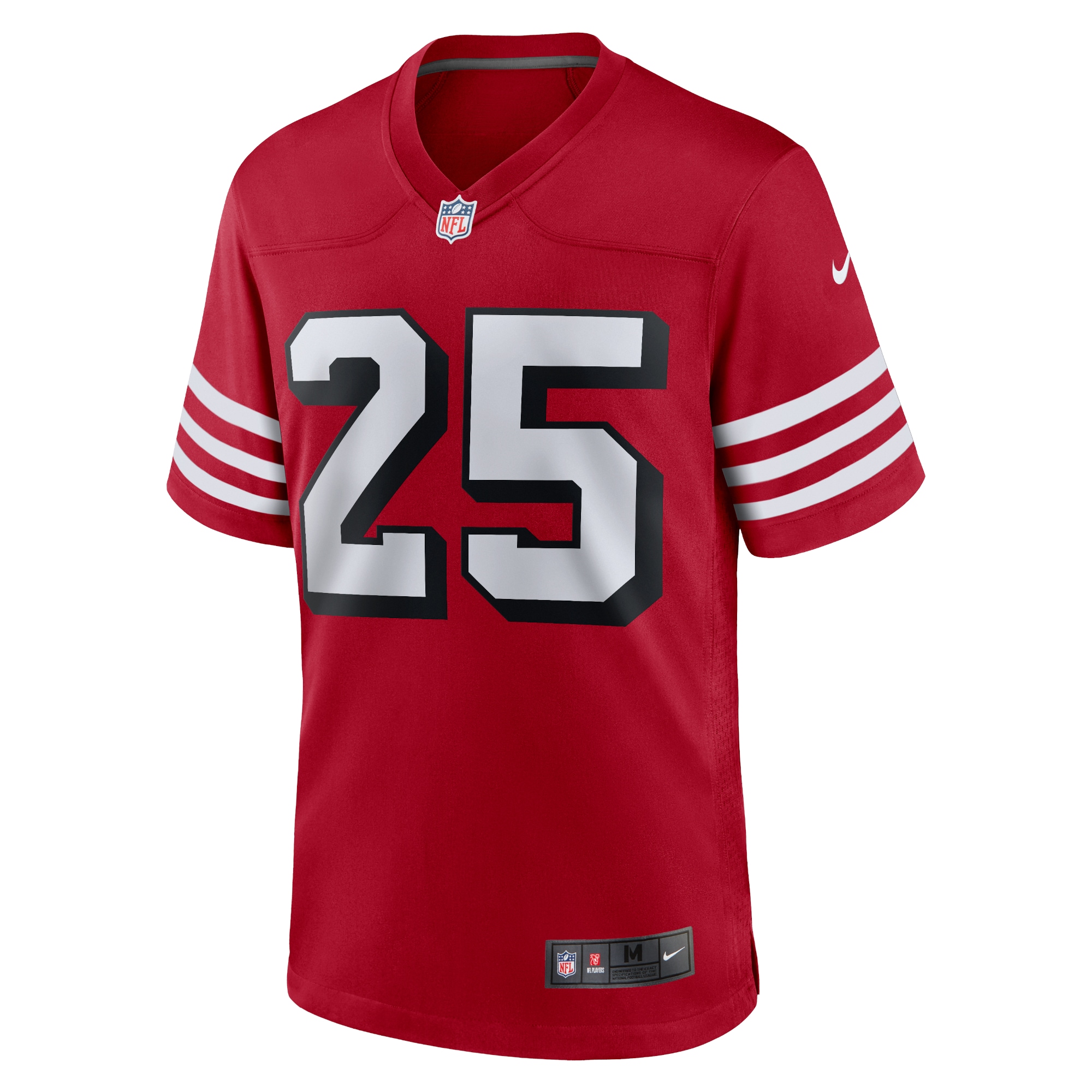 Men's San Francisco 49ers Elijah Mitchell Scarlet Alternate Team Game Jersey JS8883 nicesnker - Image 2