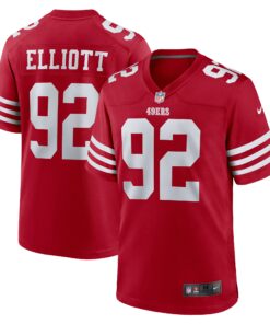 Men's San Francisco 49ers Elliott Scarlet Team Game Jersey JS9290 nicesnker