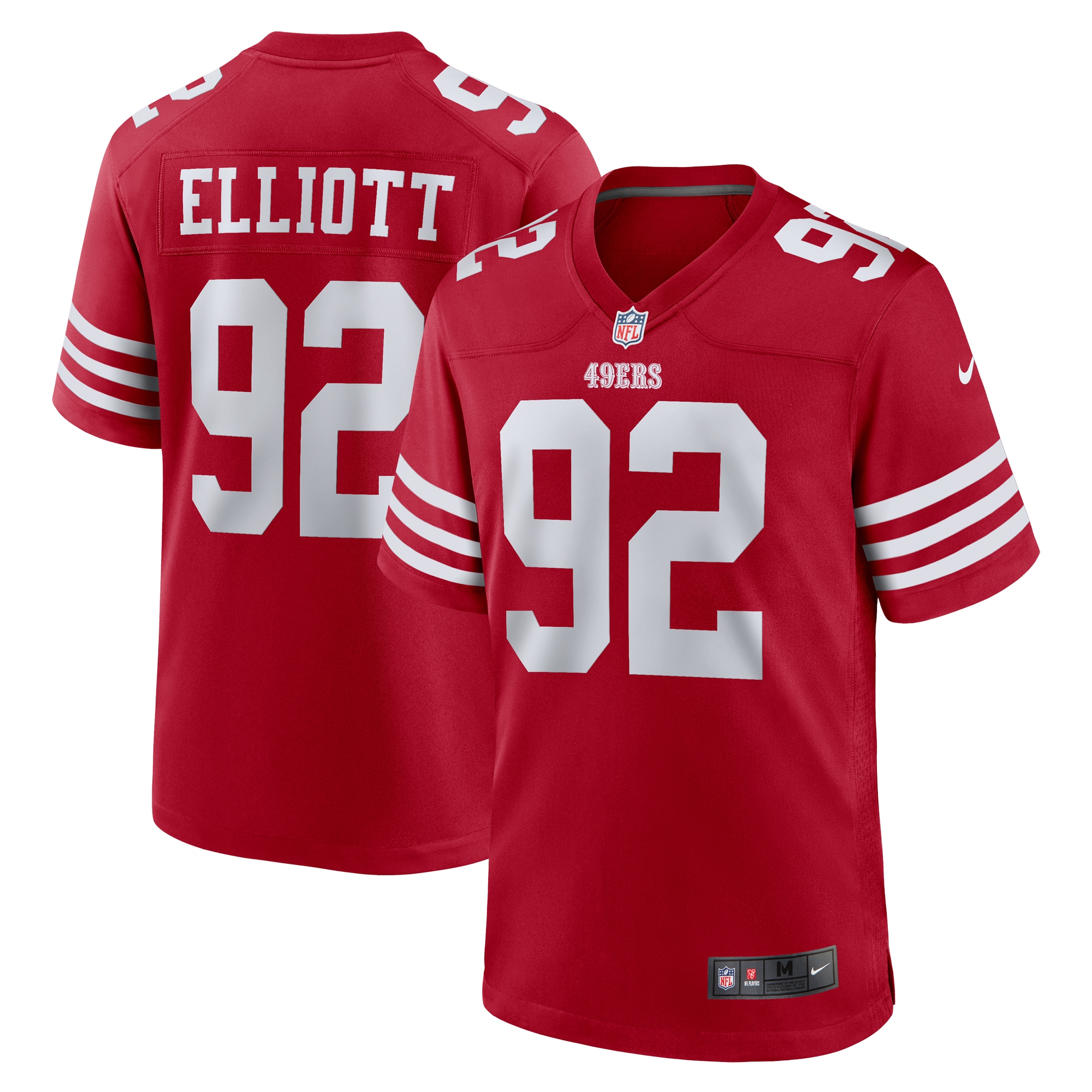 Men's San Francisco 49ers Elliott Scarlet Team Game Jersey JS9290 nicesnker