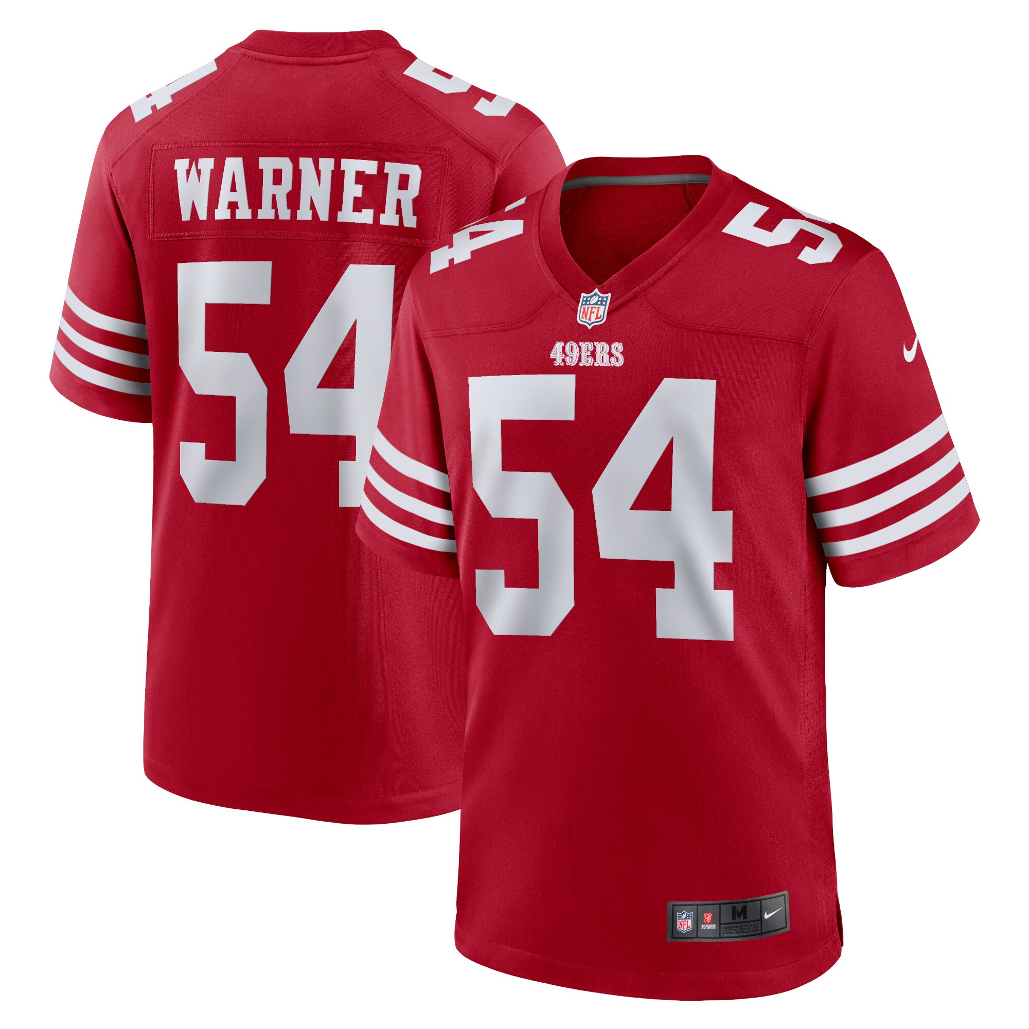 Men's San Francisco 49ers Fred Warner Scarlet Player Game Jersey JS6278 nicesnker