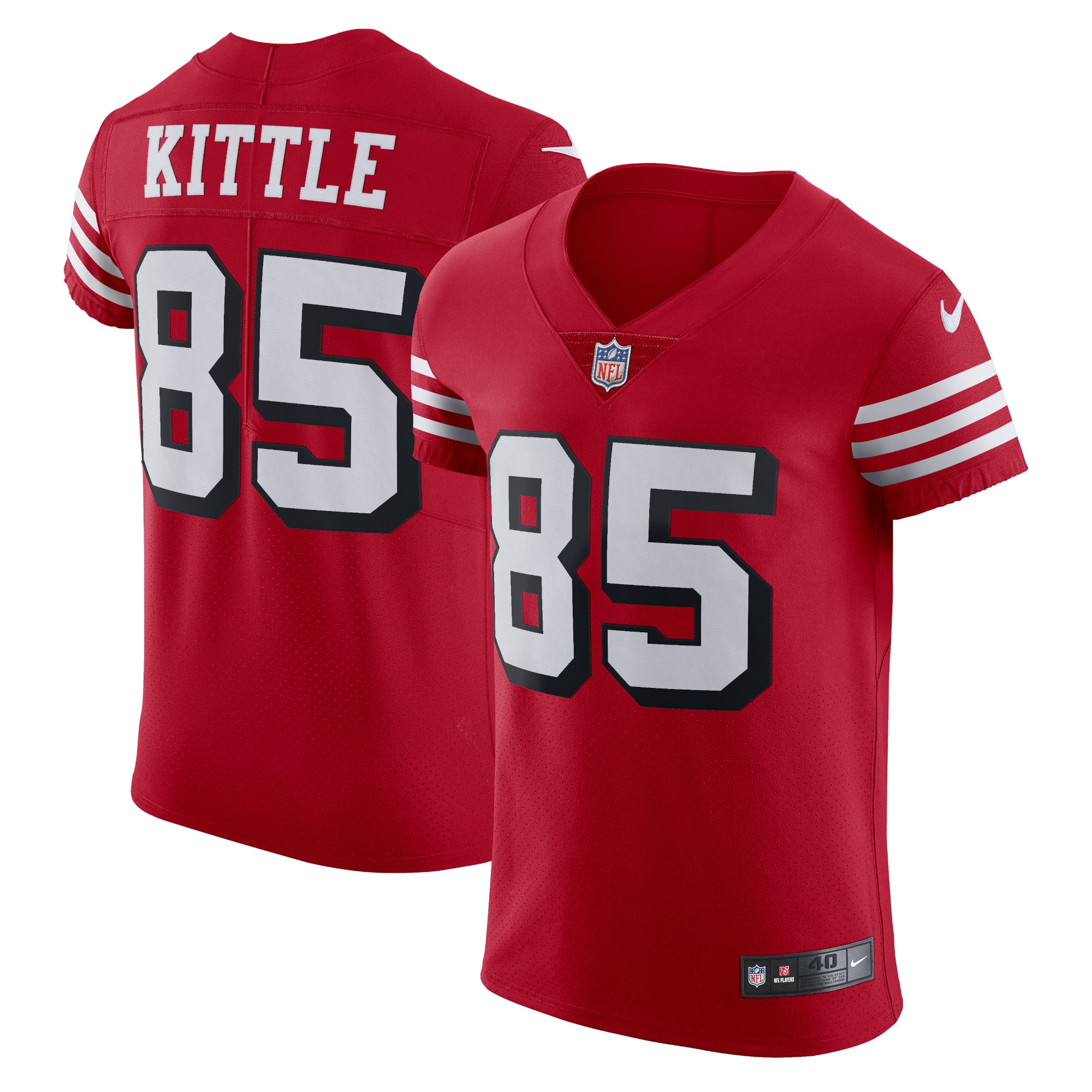 Men's San Francisco 49ers George Kittle Scarlet Alternate Vapor Elite Jersey JS8466 nicesnker