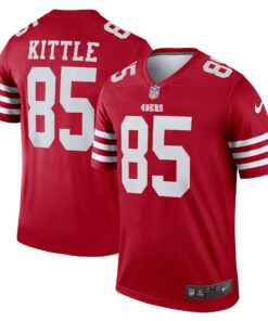 Men's San Francisco 49ers George Kittle Scarlet Team Legend Player Performance Top JS6454 nicesnker