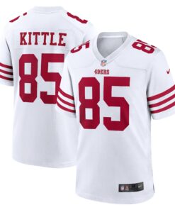 Men's San Francisco 49ers George Kittle White Team Game Jersey JS8774 nicesnker