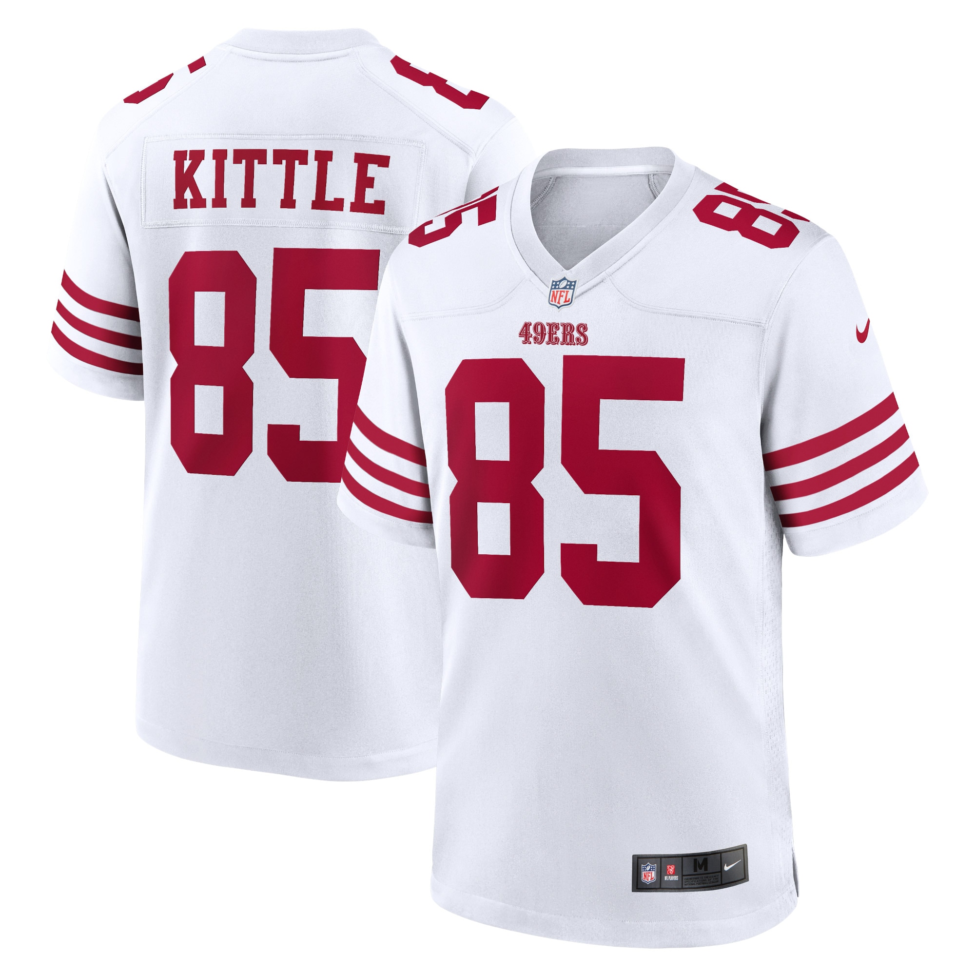 Men's San Francisco 49ers George Kittle White Team Game Jersey JS8774 nicesnker