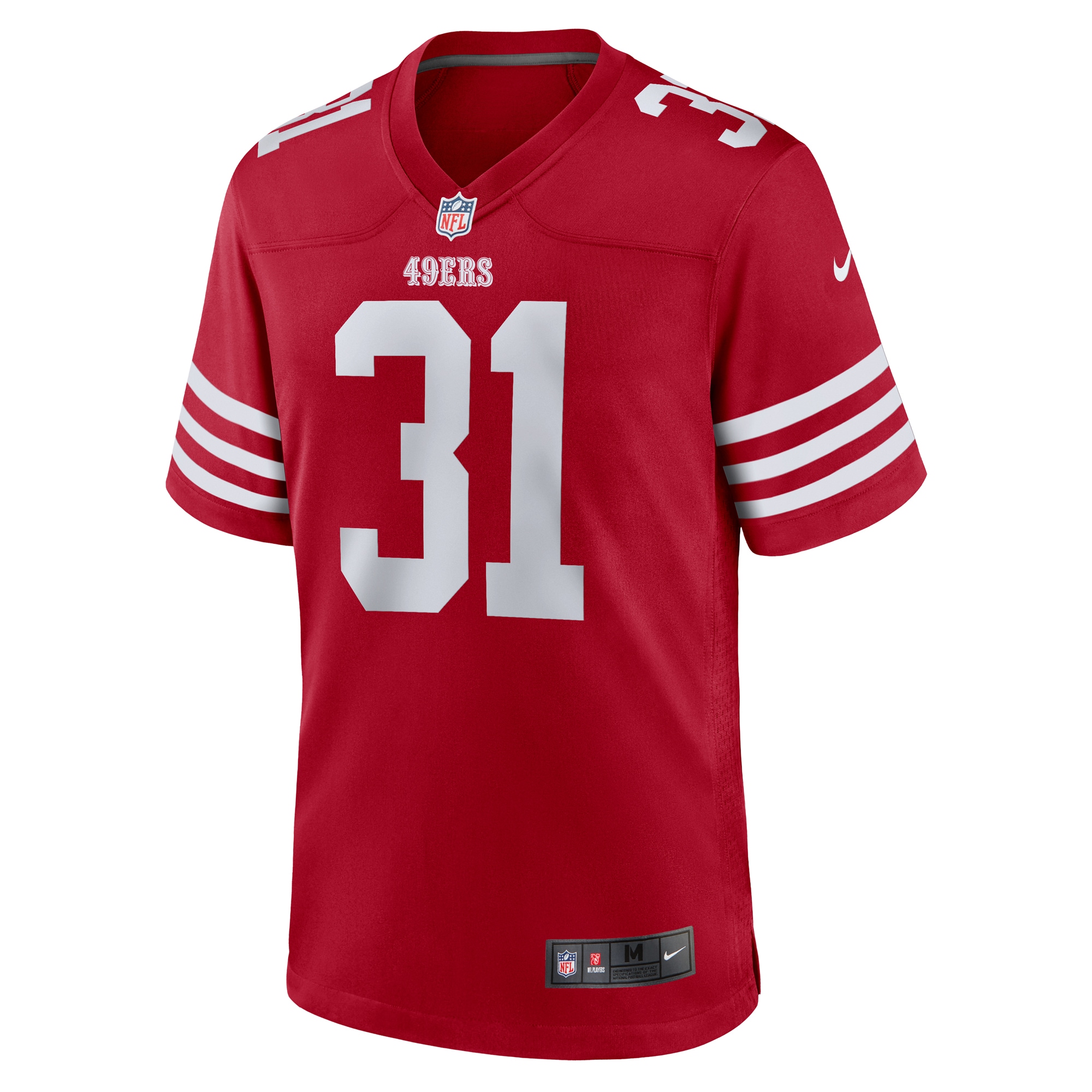 Men's San Francisco 49ers Isaac Guerendo Scarlet Game Jersey JS7271 nicesnker - Image 2