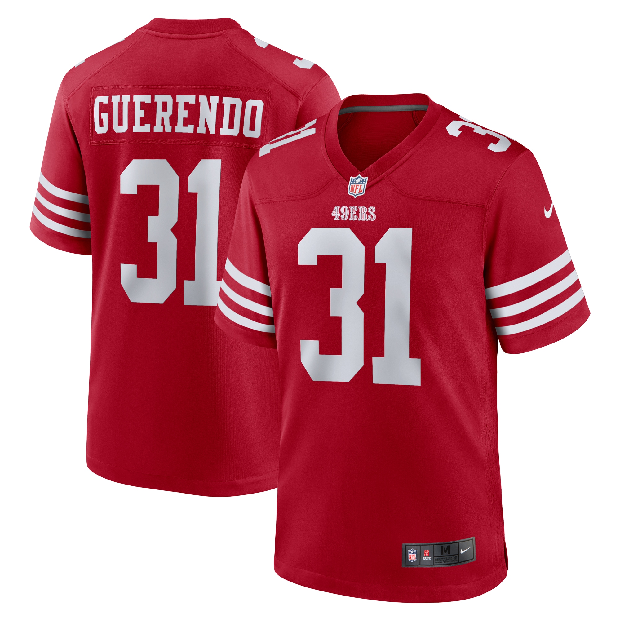 Men's San Francisco 49ers Isaac Guerendo Scarlet Game Jersey JS7271 nicesnker