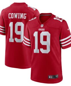 Men's San Francisco 49ers Jacob Cowing Scarlet Game Jersey JS5642 nicesnker
