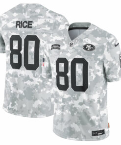 Men's San Francisco 49ers Jerry Rice Arctic Camo 2024 Salute to Service Retired Player Limited Jersey JS4099 nicesnker