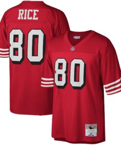 Men's San Francisco 49ers Jerry Rice Mitchell & Ness Scarlet Legacy Jersey JS2351 nicesnker
