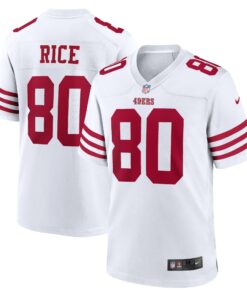 Men's San Francisco 49ers Jerry Rice White Retired Player Game Jersey JS5575 nicesnker