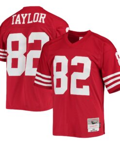Men's San Francisco 49ers John Taylor Mitchell & Ness Scarlet Legacy Jersey JS1969 nicesnker