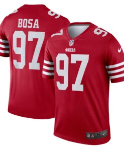 Men's San Francisco 49ers Nick Bosa Scarlet Team Legend Player Performance Top JS4956 nicesnker