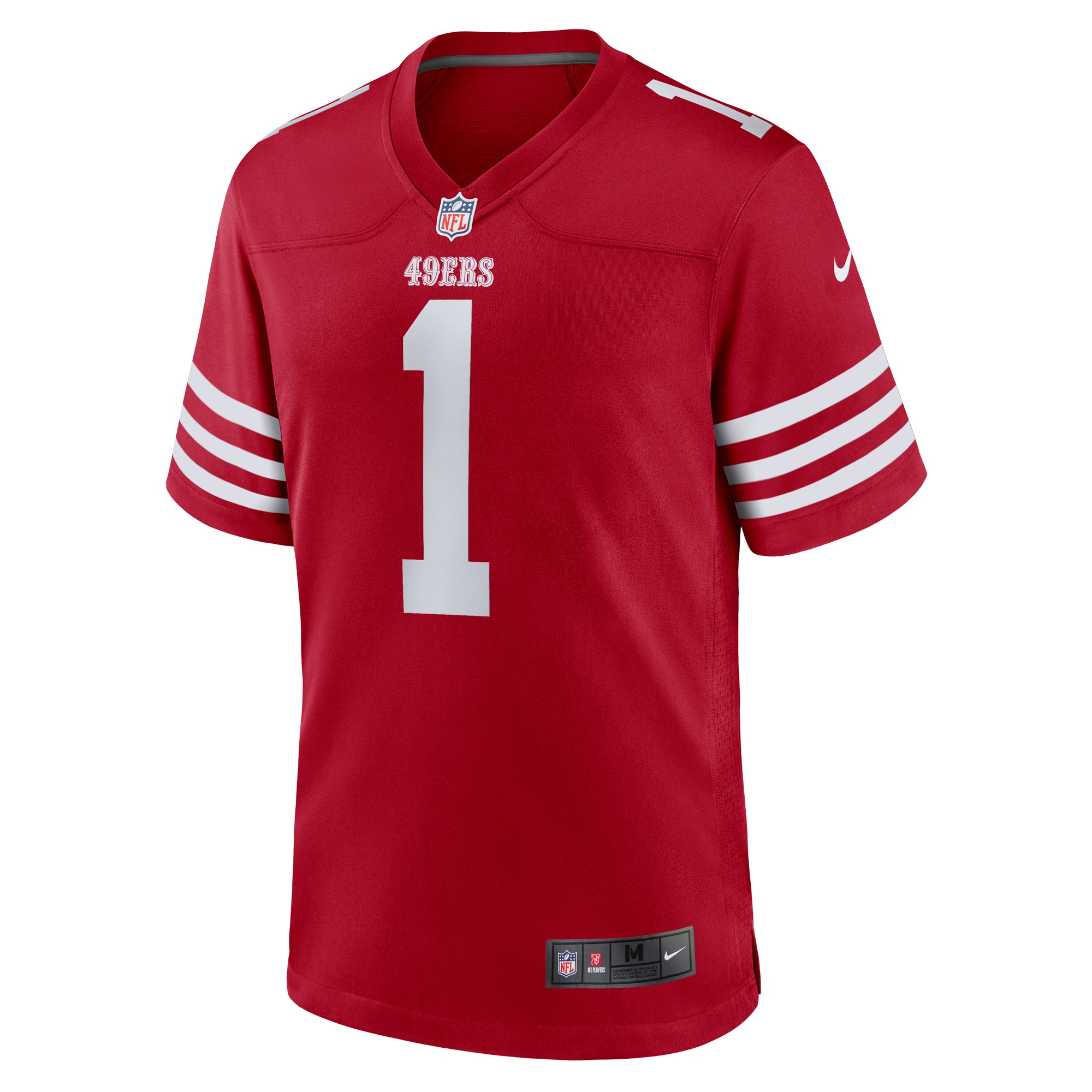 Men's San Francisco 49ers Number 1 Dad Scarlet Game Jersey JS7060 nicesnker - Image 2