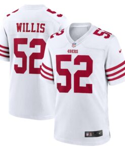Men's San Francisco 49ers Patrick Willis White Retired Player Game Jersey JS7526 nicesnker