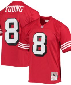 Men's San Francisco 49ers Steve Young Mitchell & Ness Scarlet Legacy Jersey JS6770 nicesnker