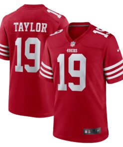 Men's San Francisco 49ers Trent Taylor Scarlet Team Game Jersey JS2696 nicesnker