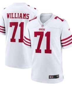 Men's San Francisco 49ers Trent Williams White Player Game Jersey JS9336 nicesnker