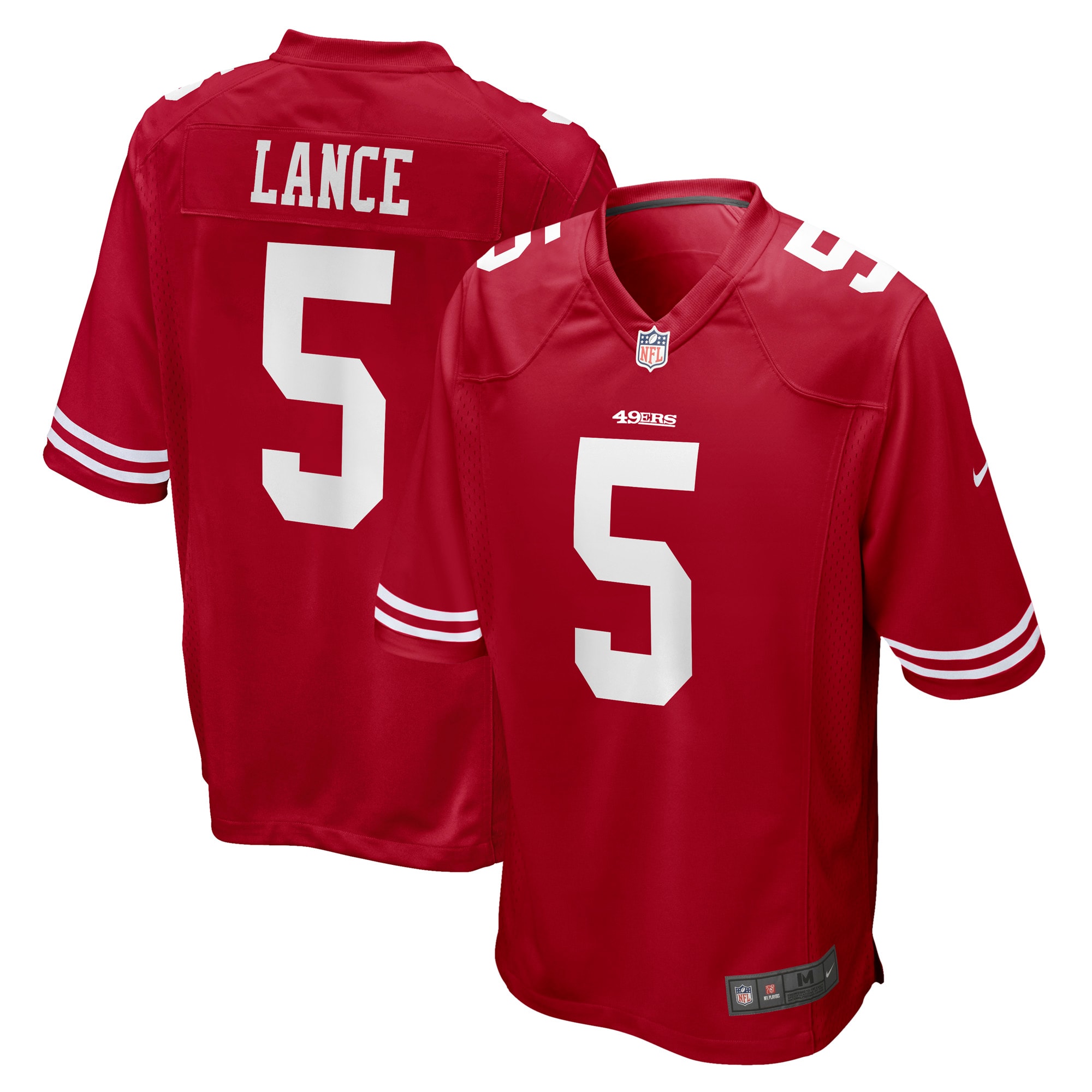 Men's San Francisco 49ers Trey Lance Scarlet Game Jersey JS9077 nicesnker