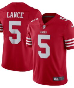 Men's San Francisco 49ers Trey Lance Scarlet Vapor Limited Jersey JS5118 nicesnker