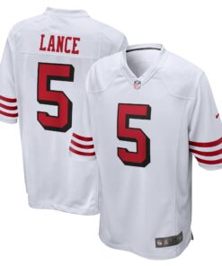 Men's San Francisco 49ers Trey Lance White Alternate Game Jersey JS6424 nicesnker