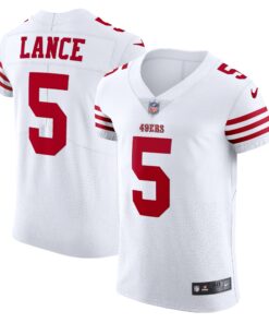 Men's San Francisco 49ers Trey Lance White Vapor Elite Jersey JS3470 nicesnker