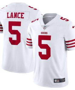 Men's San Francisco 49ers Trey Lance White Vapor Limited Jersey JS9224 nicesnker