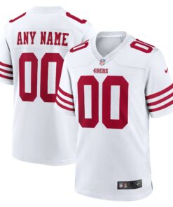 Men's San Francisco 49ers White Game Custom Player Jersey JS7804 nicesnker