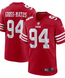 Men's San Francisco 49ers Yetur Gross-Matos Scarlet Team Game Jersey JS9713 nicesnker
