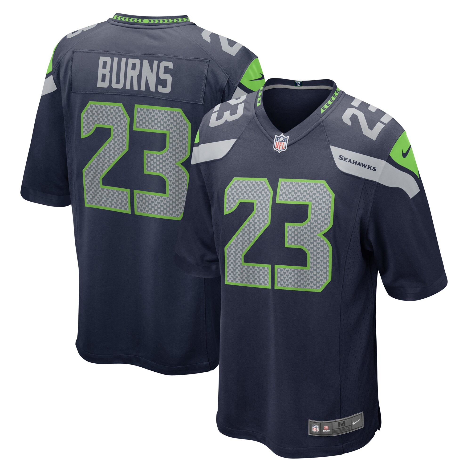 Men's Seattle Seahawks Artie Burns College Navy Game Jersey JS5390 nicesnker