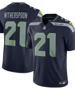 Men's Seattle Seahawks Devon Witherspoon Navy Vapor F.U.S.E. Limited Jersey JS2236 nicesnker