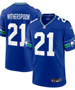Men's Seattle Seahawks Devon Witherspoon Royal Throwback Player Game Jersey JS5842 nicesnker