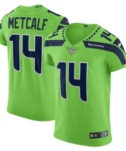 Men's Seattle Seahawks DK Metcalf Neon Green Alternate Vapor Elite Player Jersey JS7944 nicesnker