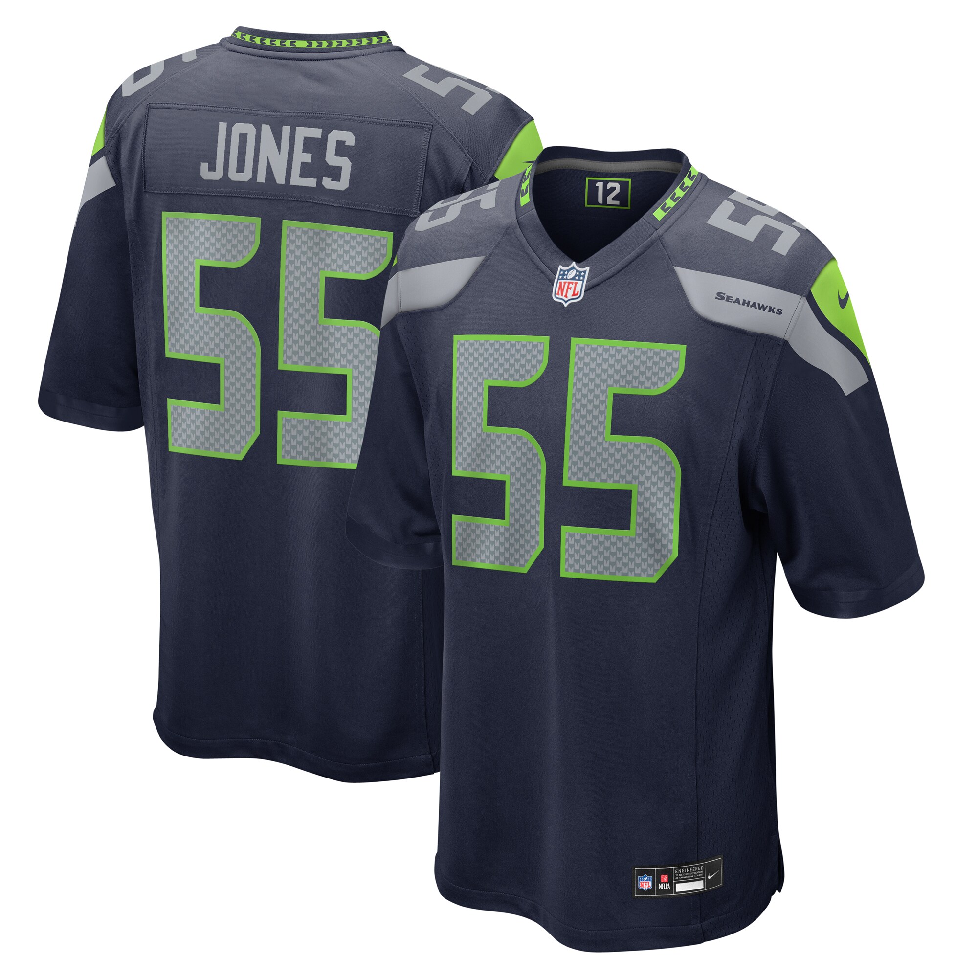 Men's Seattle Seahawks Dre'Mont Jones College Navy Game Jersey JS8287 nicesnker